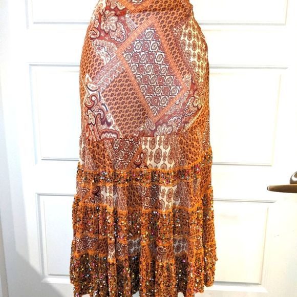 TRELISE COOPER Skirts Trelise Coopervintage0 Silk Ruffle Beaded